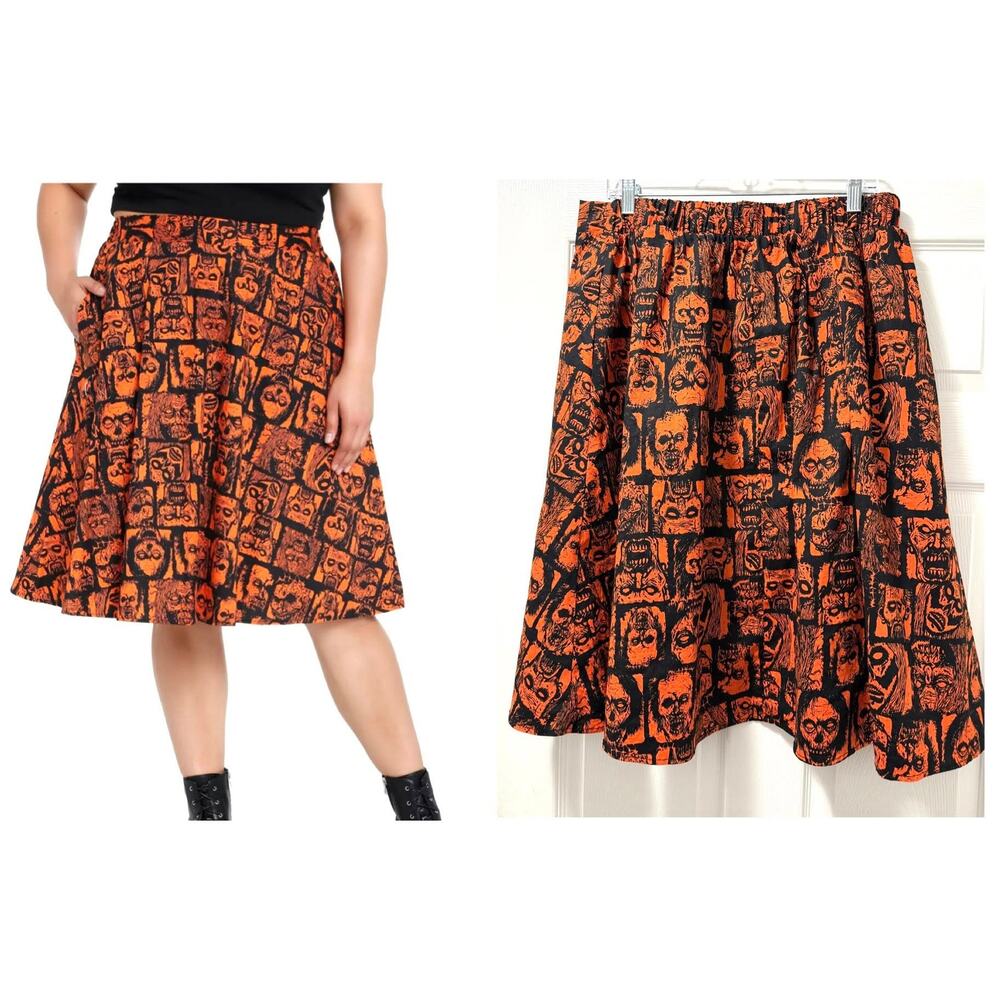 Hot Topic Social Collision Retro Zombie Horror Skirt Plus Size 1 (1X‎ 14/16) New